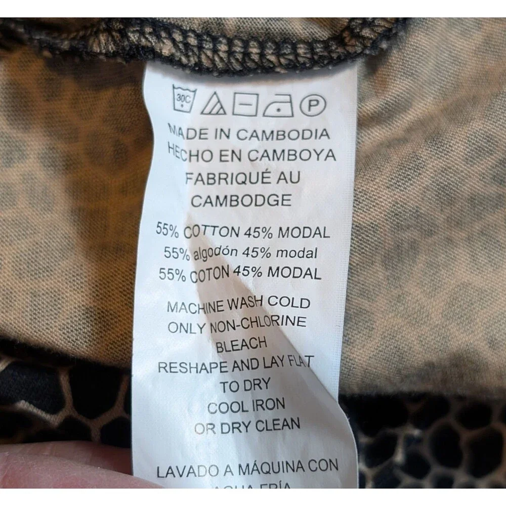 Michael Kors Size M Blouse Micro-Giraffe 3/4 Sleeve Bell Cuff Flowy Designer